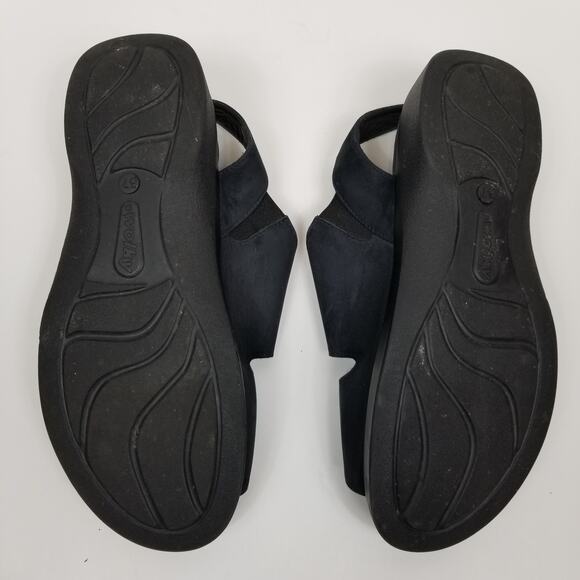 Wolky Nimes Women's Black Nubuck Leather Sandals Size 37 - Picture 9 of 10